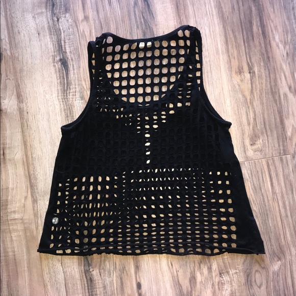Tops - Black cage net tank